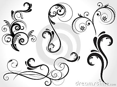 Abstract creative floral collection Vector Illustration