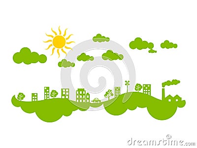 Abstract creative green eco city climate Vector Illustration