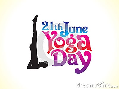 Abstract creative yoga day text Vector Illustration