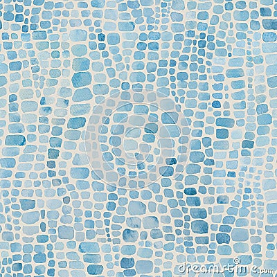 Abstract crocodile reptile scales watercolor seamless pattern Stock Photo