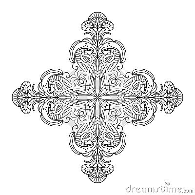 Abstract cross mandala element Stock Photo