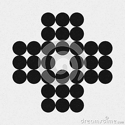 Abstract Cross Pattern Dots Logo generative computational art illustration Vector Illustration