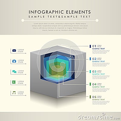 Abstract cross-sectional view chart infographics Vector Illustration