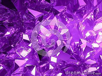 abstract crystal background with purple crystals Stock Photo