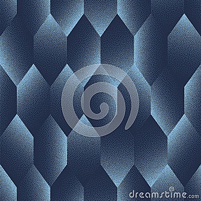 Abstract Crystal Grid Vector Seamless Pattern Trend Blue Appealing Background Vector Illustration