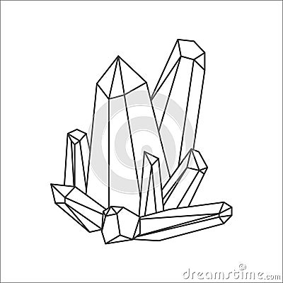 Abstract Crystals. Sketch. Vector illustration for your design. Vector Illustration