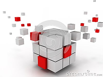 Abstract cube of business structure Stock Photo