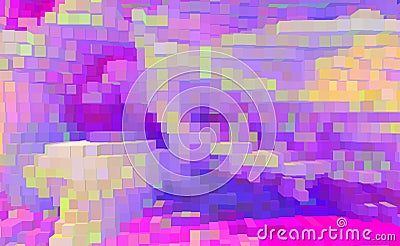 Abstract cube 3d extrude background, colorful render Stock Photo