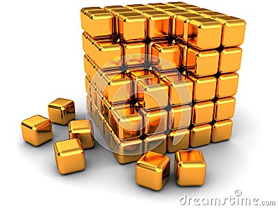 Abstract cube structure Cartoon Illustration