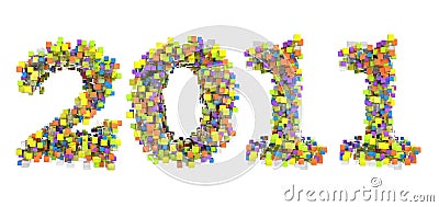 Abstract cubes font new year 2011 Stock Photo