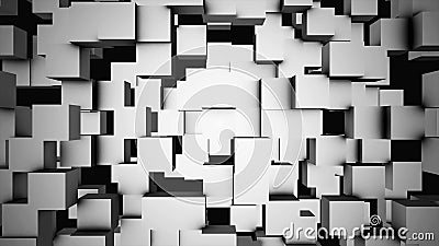 Abstract cubes move, 3D animation. Seamless Looping Abstract Cubes Background. Cubes are composed in the background for Stock Photo