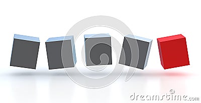 Abstract cubes in a row. Stock Photo