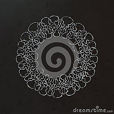 Abstract curly white lines ornament 3d rendering Stock Photo