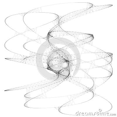Abstract curve geometric line art sketch illustration Stock Photo