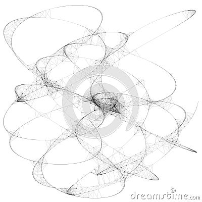 Abstract curve geometric line art sketch illustration Stock Photo