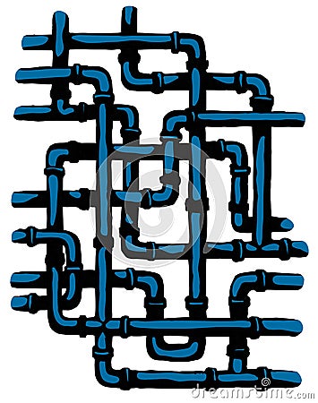 Plumbing pipes. Vector drawing symbol Vector Illustration