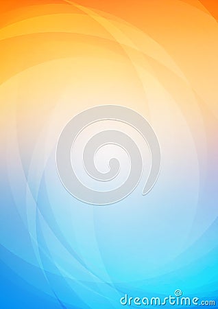 Abstract curved with orange blue background Vector Illustration