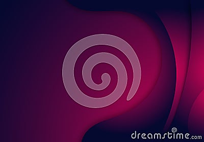 Abstract curved shape layered pink and blue vibrant gradient color background Vector Illustration