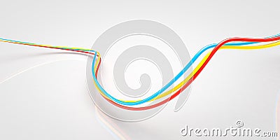 Abstract curved wave simple three 3d lines Stock Photo