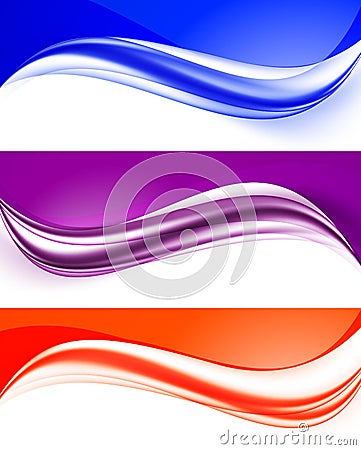 Abstract curved wavy lines set Vector Illustration