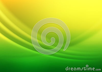 Vector Abstract Green and Yellow Gradient Background with Blurred Curves Stock Photo