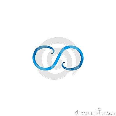 Abstract curves infinity blue waves 3d colors logo vector Vector Illustration