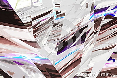 Abstract cut-up background with silver-gray and browns with purple shiny highlights Stock Photo