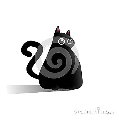 Abstract cute fat cat Vector Illustration