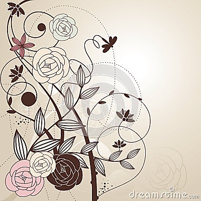 Abstract cute floral background Vector Illustration