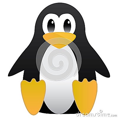 Abstract cute pinguin. Linux mascot Tux for Ubuntu or Edubuntu etc. Vector illustration. Vector Illustration