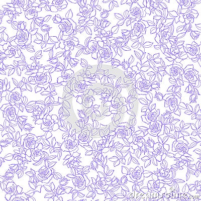 Abstract and cute rose seamless pattern, Vector Illustration