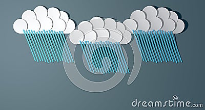 Abstract Cutout Cartoon Rainclouds Stock Photo