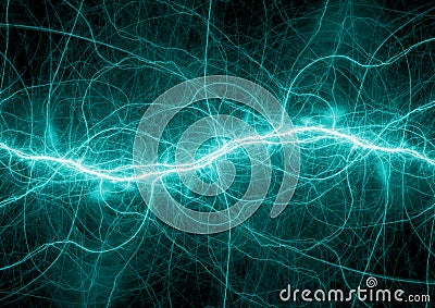 Abstract cyan lightning Stock Photo