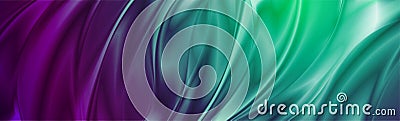 Abstract cyan violet liquid blurred waves vector banner Vector Illustration