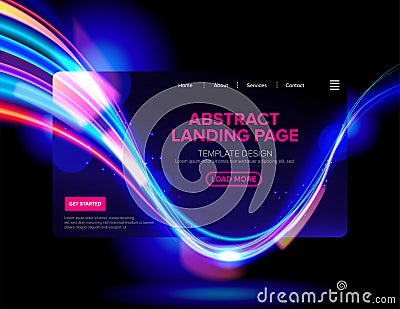 Abstract Cyberpunk Landing Page Stock Photo