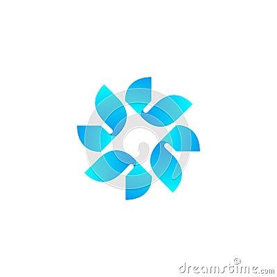 Abstract cycle logo twisted blue vector design Vector Illustration