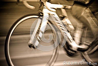 Abstract of the cyclists riding with motion of bicyclists riding Stock Photo