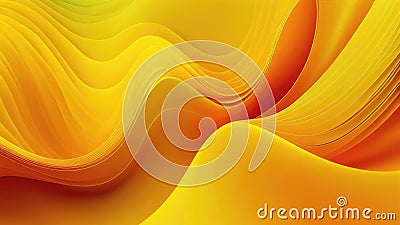 Abstract 3D aurora, undulating like silk, radiant yellow gradient Stock Photo