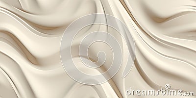 Abstract 3D Background with Wavy lines. Seamless cream texture. Generative AI Stock Photo