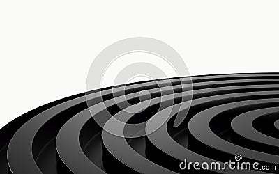 Abstract 3d black geometric background. Black texture with shadow. 3D render Stock Photo