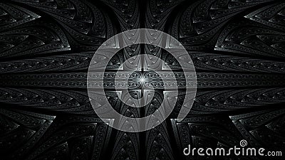 3d black symmetric fractal graphic Stock Photo