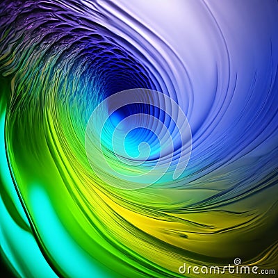 Abstract 3D blue fluid twisted wavy glass morphism. Design visual element for background, , banner, cover, poster or header. Stock Photo