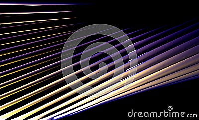 Abstract 3D Blue & Golden Colored Lines Stock Photo