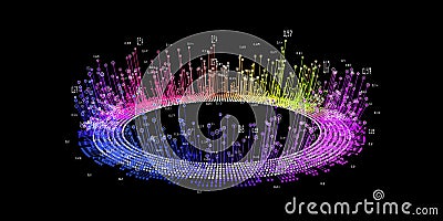 Abstract 3D color visualization. Big data. Futuristic infographics background.Social network and business analytics Vector Illustration