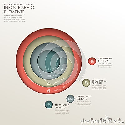 Abstract 3d concentric infographics Vector Illustration