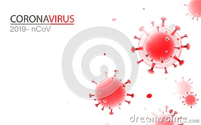 Abstract 3D of Coronavirus background. Coronavirus outbreak and influenza background. Virus Covid 19. Novel coronavirus Vector Illustration