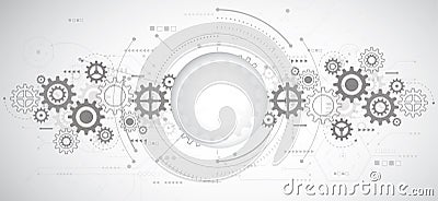Abstract 3d design background with technology dot and line circuit board texture. Modern engineering, futuristic, science Vector Illustration