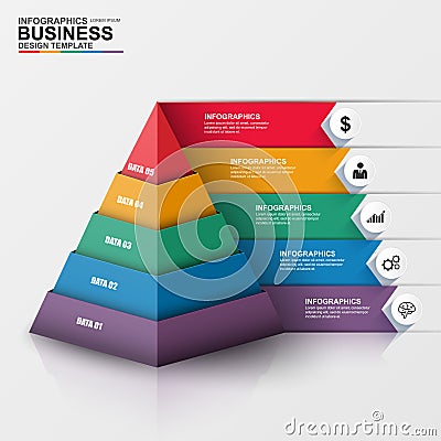 Abstract 3D digital business Infographic Vector Illustration