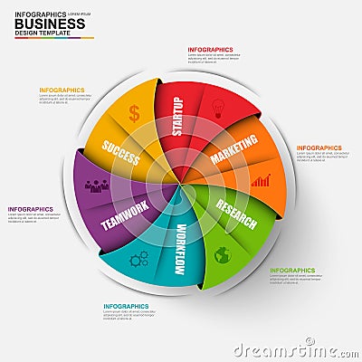 Abstract 3D digital business origami diagram Infographic Vector Illustration