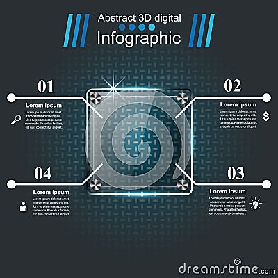 Abstract 3D digital illustration Infographic. Vector Illustration